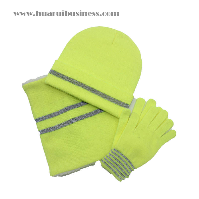 Mützentuque, Schal, Mütze mit hoher Sichtbarkeit,Handschuhe.Sichtschutz Mützenschalhandschuhe mit reflektierenden Streifen